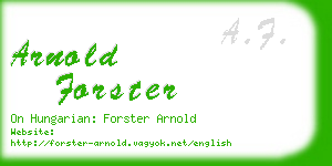 arnold forster business card